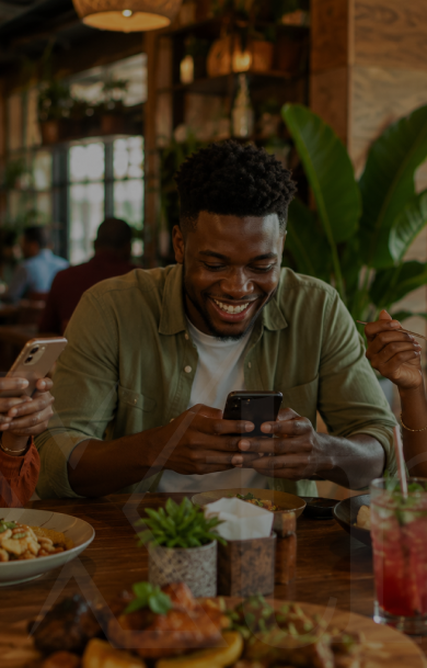 Person at a restaurant
